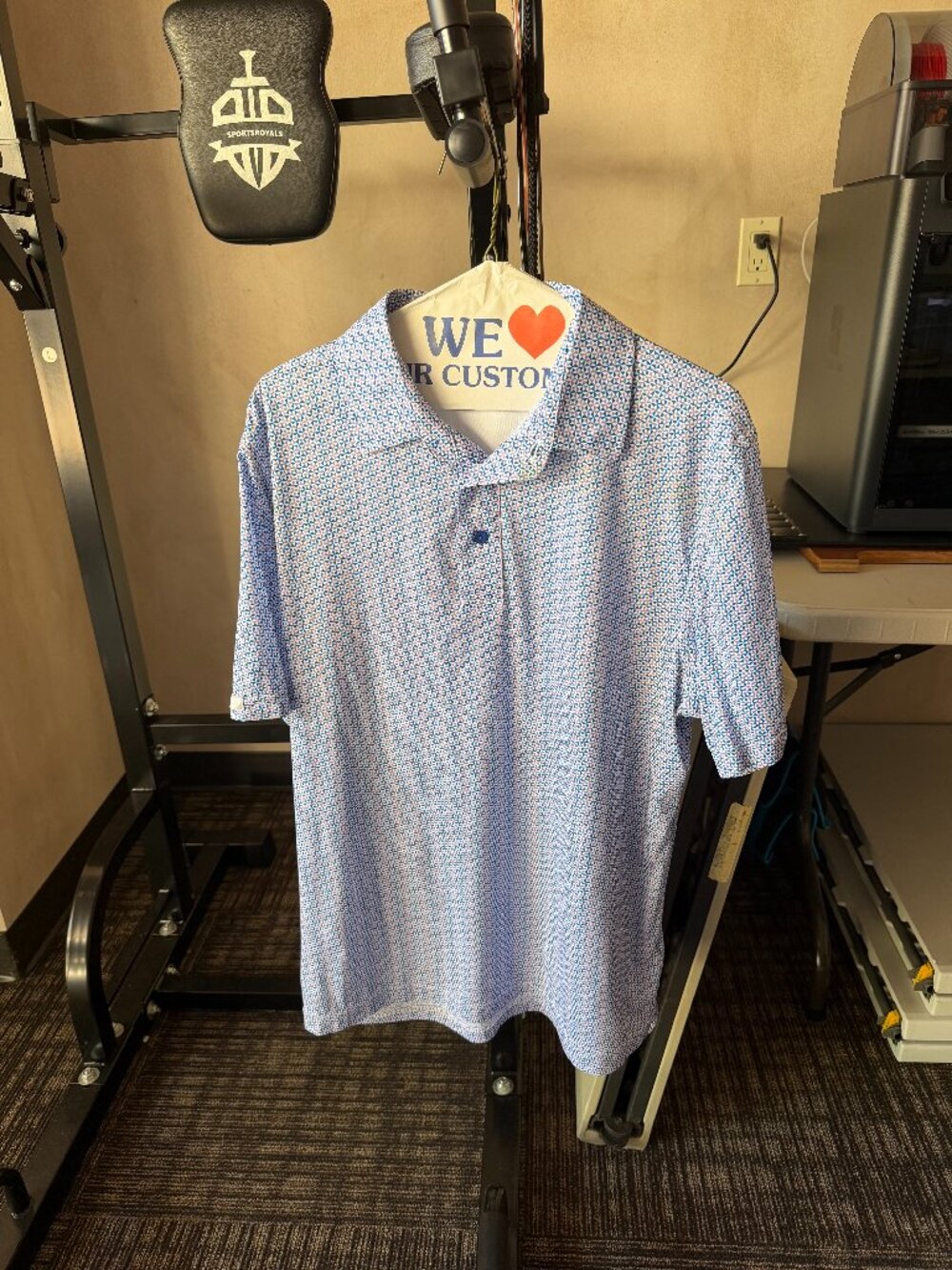Straight Down Men’s Tetherow Geometric Performance Golf Polo M